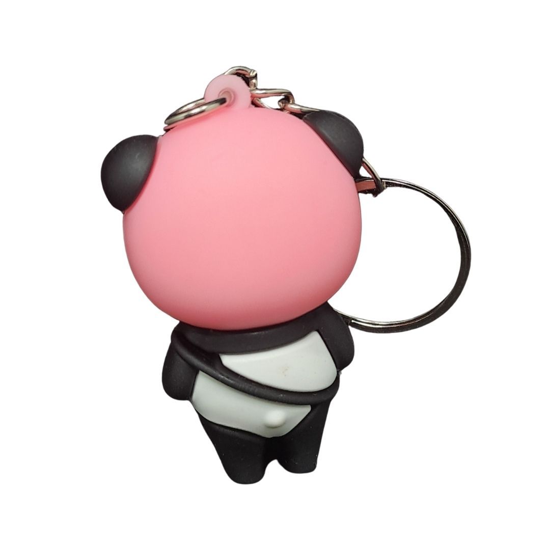 3D Cute Panda Silicone Keychain PINK Kung Fu Anime Animal Key Ring with Carabiner for Bags & Keys (Kawaii Gift for Women, Wife & Girls) Pendant Keyholder Birthday Valentine’s Day Unique Souvenirs