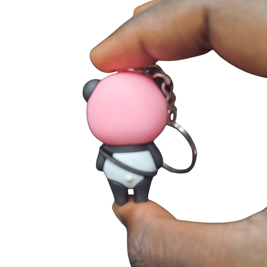 3D Cute Panda Silicone Keychain PINK Kung Fu Anime Animal Key Ring with Carabiner for Bags & Keys (Kawaii Gift for Women, Wife & Girls) Pendant Keyholder Birthday Valentine’s Day Unique Souvenirs