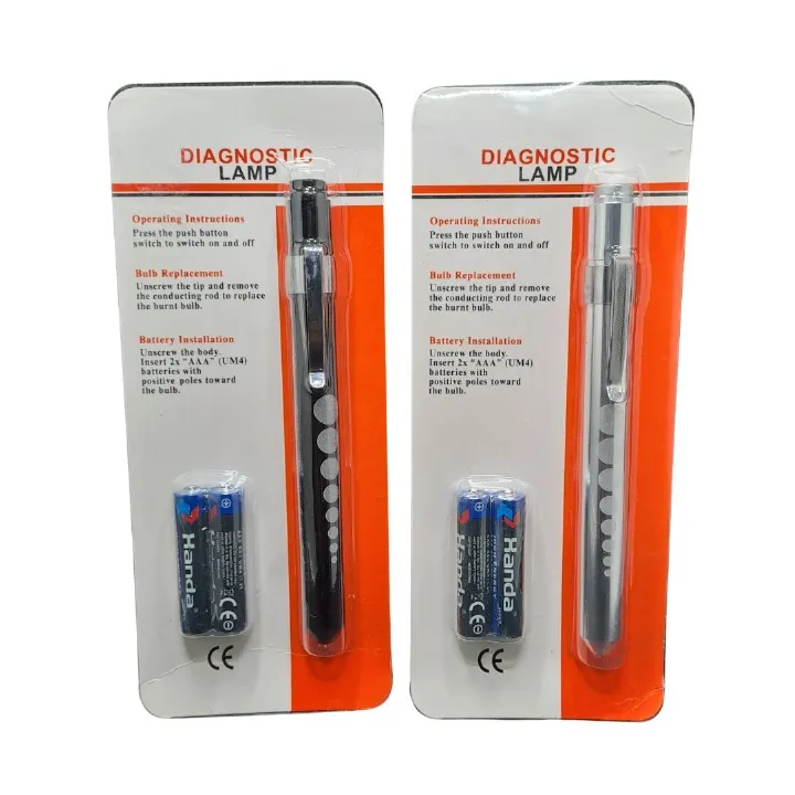 Medical Pen Torch With Pupil Gauge Aluminum Alloy Nurse Doctor Diagnostic Flashlight With Free AAA Batteries Included Waterproof IP65 LED White Light Dental Healthcare Interns First Aid Metallic