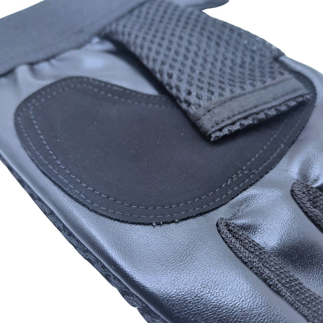 BLACK Breathable Half Finger Cycling Gloves Wear-Resistant Motorbike & Tactical Gear Unisex HG-1 with Reflective Strips Sport Glove Bike Riding Racing Light Summer Bicycle Gear Mesh Design