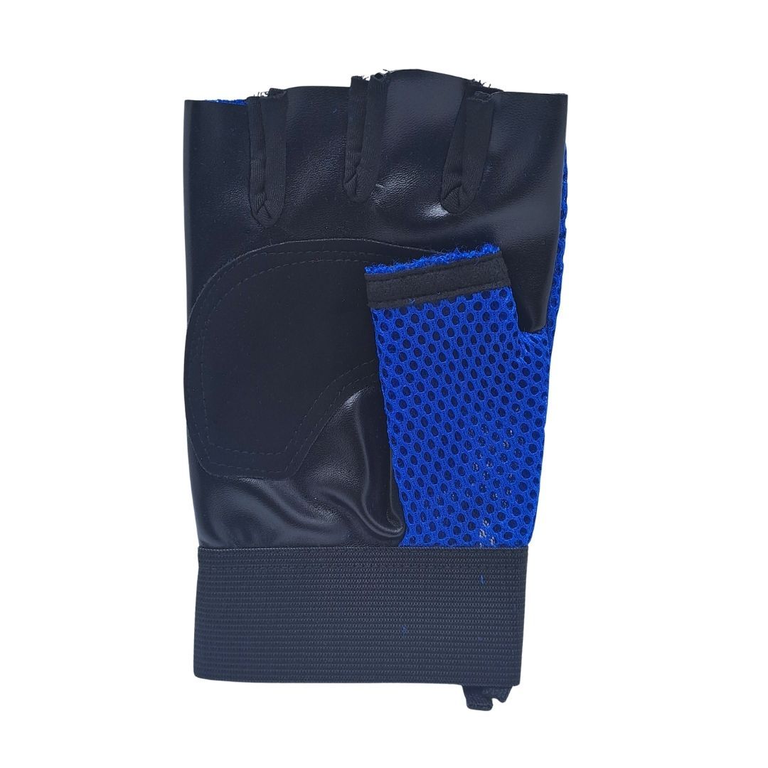 Breathable BLUE Half Finger Sport Gloves with Reflective Strips Wear-Resistant Non-Slip Cycling & Motorbike Gloves Unisex HG-1 Bike Riding Racing Light Summer Bicycle Gear Mesh Design Tactical