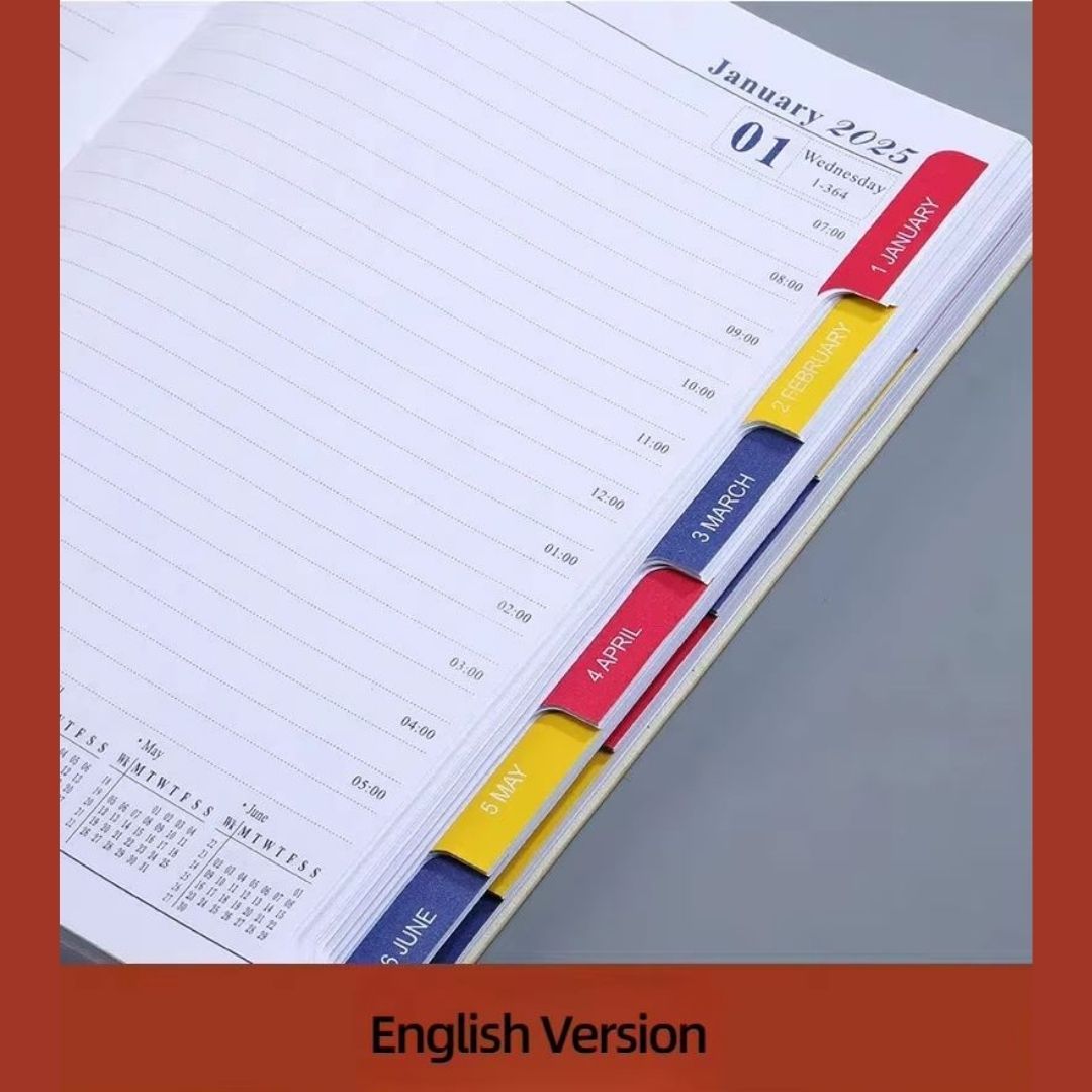 2026 Diary A5 Premium PU Leather Daily Planner Hardcover Business Journal with Pocket Pouch, Weekly Goals, Bookmark & Calendar Organizer White Classic Design Official Calendar Office Schedule 365 Memo