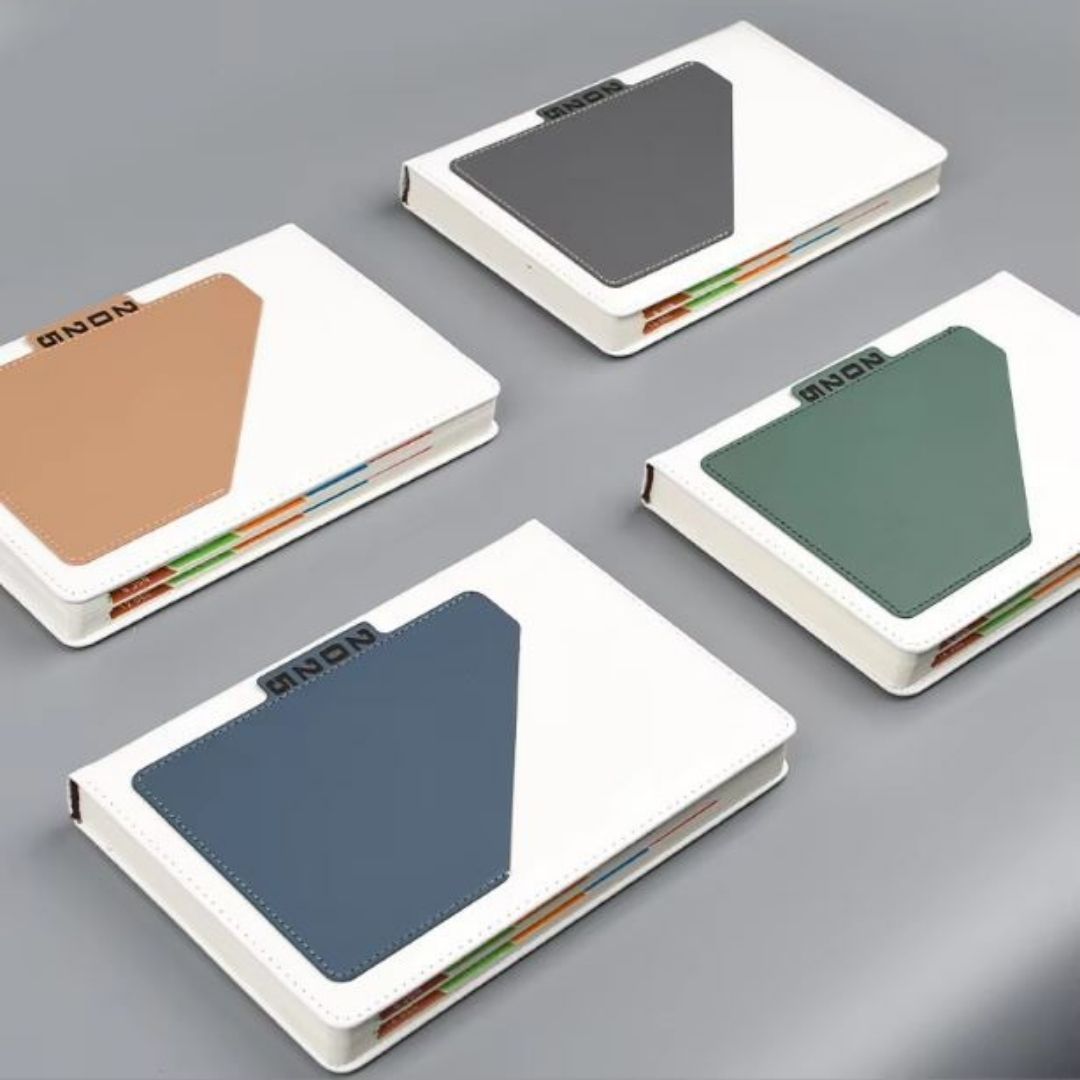 2026 Diary Executive PU Leather A5 Daily Planner & Organizer White Hardcover Executive Journal with Pocket, Customizable Business New Year Gift Official Calendar Office Corporate Schedule Personal 365