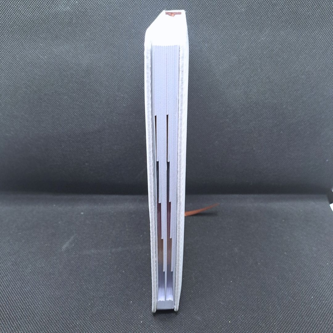 Premium 2026 Diary A5 Daily Planner GREY White PU Leather Hard Cover Executive Journal with Pocket Pouch New Year Classic Design Official Christmas Boxing Day Valentines Birthday 365 Calendar GRAY