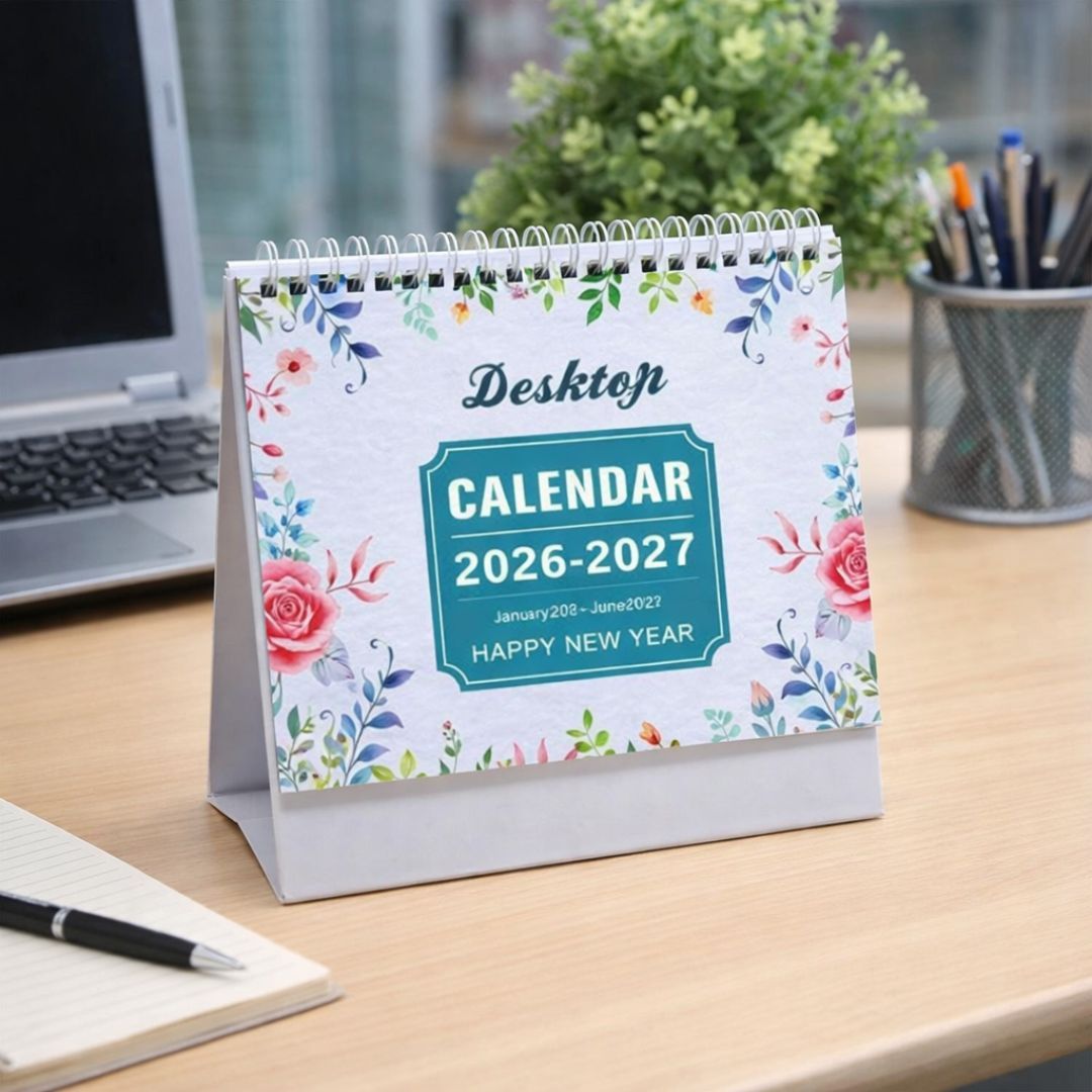 2026 – 2027 Desk Calendar Planner A5 – Writable To-Do List & Habit Tracker Desktop Stand with International Holidays, Spiral Bound (Jan 2026–Jun 2027) Table Journal Memo Multipurpose Office Diary