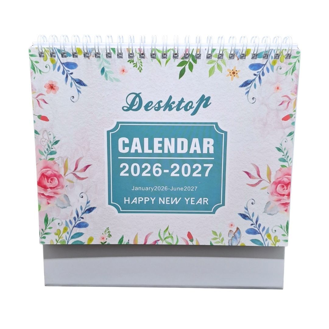 2026 – 2027 Desk Calendar Planner A5 – Writable To-Do List & Habit Tracker Desktop Stand with International Holidays, Spiral Bound (Jan 2026–Jun 2027) Table Journal Memo Multipurpose Office Diary