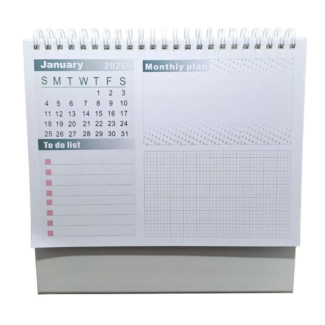 2026 – 2027 Desk Calendar Planner A5 – Writable To-Do List & Habit Tracker Desktop Stand with International Holidays, Spiral Bound (Jan 2026–Jun 2027) Table Journal Memo Multipurpose Office Diary