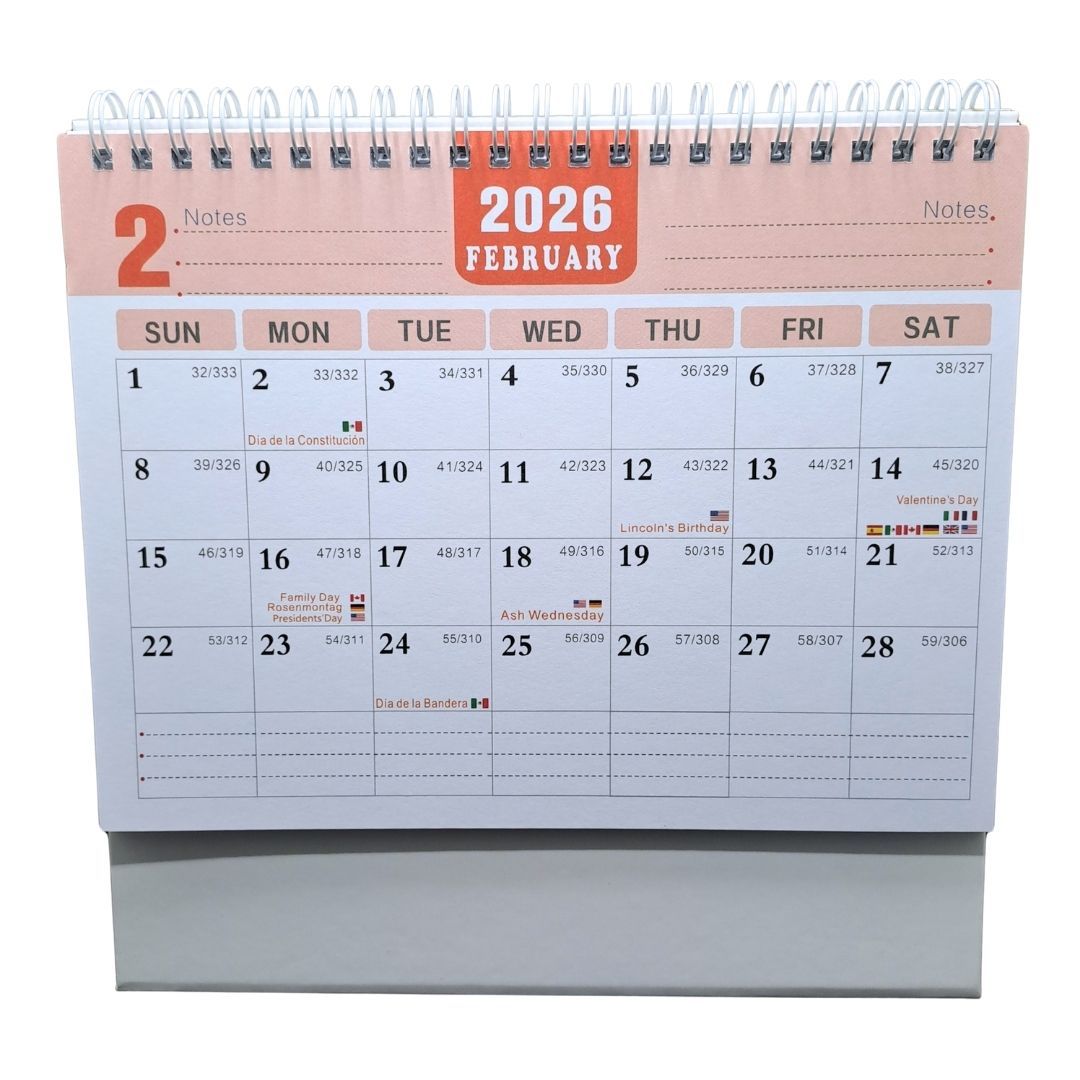 2026 – 2027 Desk Calendar Planner A5 – Writable To-Do List & Habit Tracker Desktop Stand with International Holidays, Spiral Bound (Jan 2026–Jun 2027) Table Journal Memo Multipurpose Office Diary