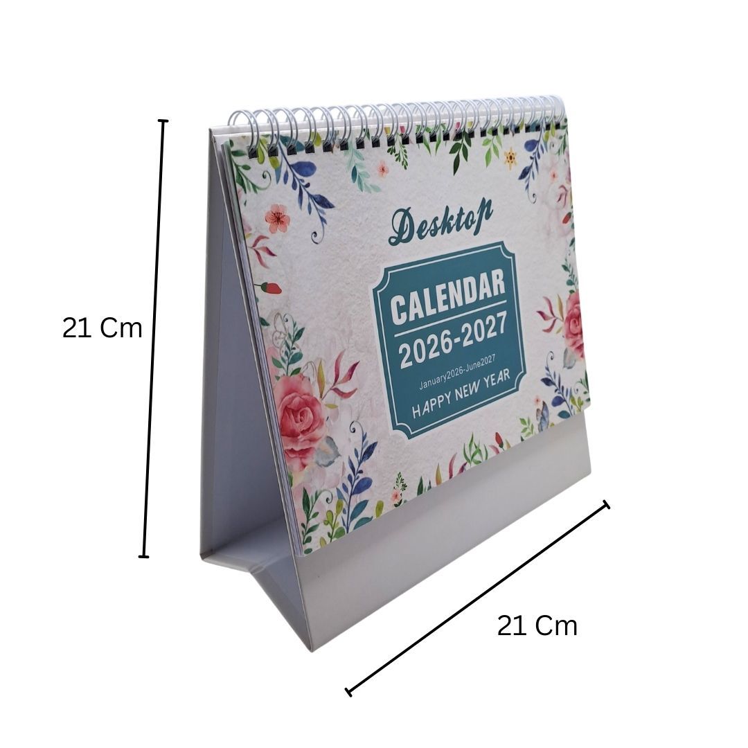 2026 – 2027 Desk Calendar Planner A5 – Writable To-Do List & Habit Tracker Desktop Stand with International Holidays, Spiral Bound (Jan 2026–Jun 2027) Table Journal Memo Multipurpose Office Diary