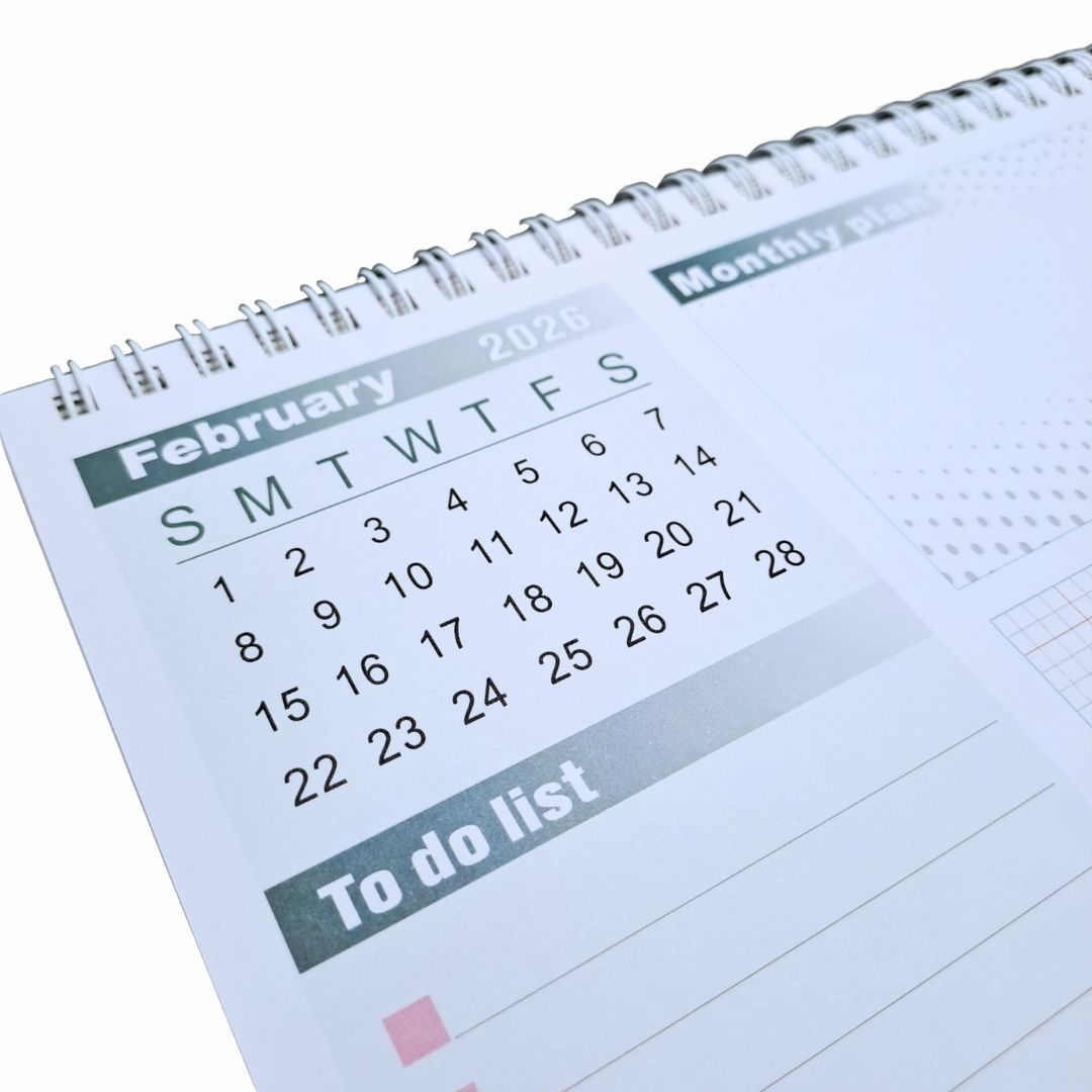 2026 – 2027 Desk Calendar Planner A5 – Writable To-Do List & Habit Tracker Desktop Stand with International Holidays, Spiral Bound (Jan 2026–Jun 2027) Table Journal Memo Multipurpose Office Diary