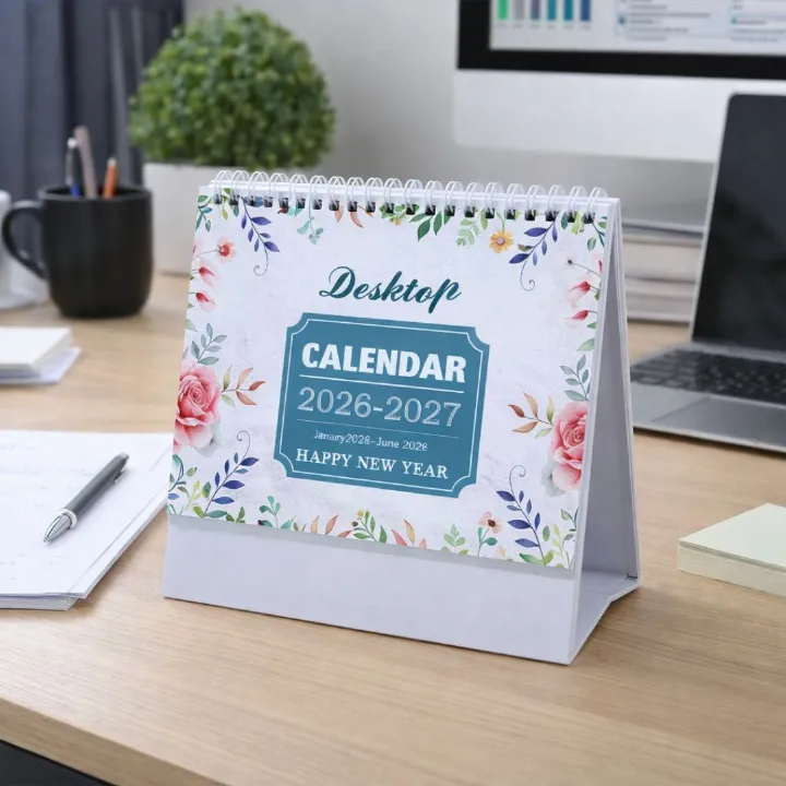 2026 - 2027 Monthly Desk Calendar – 18 Month Writable Planner with Habit Tracker & International Holidays Table Desktop Journal Memo Diary Personal Development 2 in 1 Multifunctional School Office