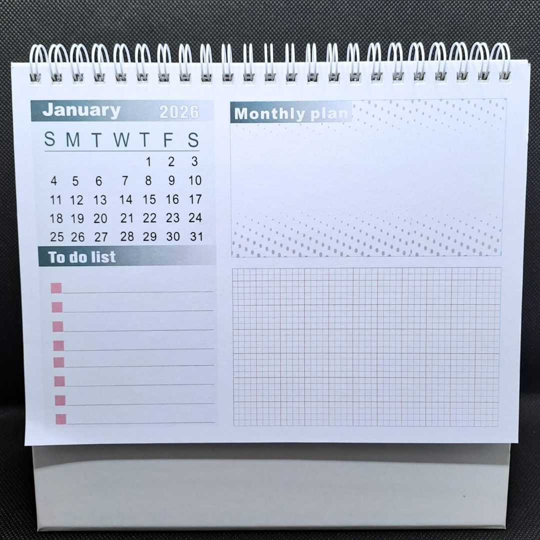 2026 - 2027 Monthly Desk Calendar – 18 Month Writable Planner with Habit Tracker & International Holidays Table Desktop Journal Memo Diary Personal Development 2 in 1 Multifunctional School Office