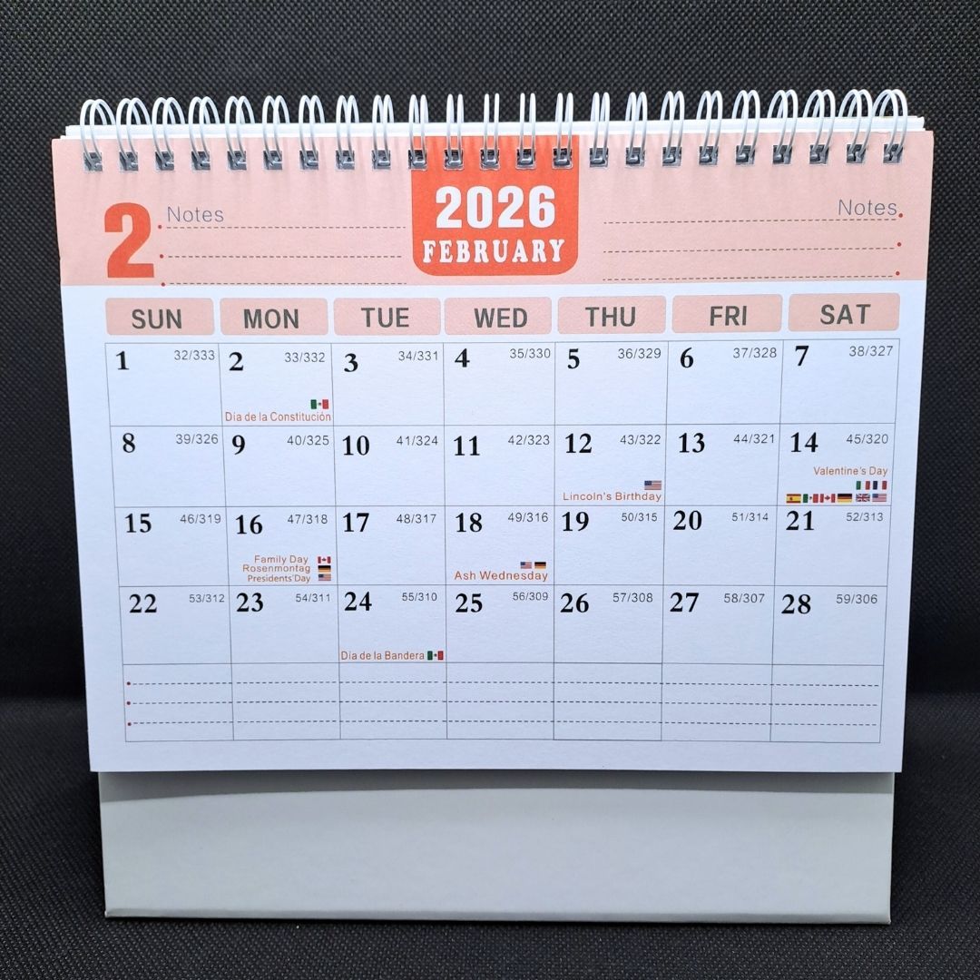 2026 - 2027 Monthly Desk Calendar – 18 Month Writable Planner with Habit Tracker & International Holidays Table Desktop Journal Memo Diary Personal Development 2 in 1 Multifunctional School Office