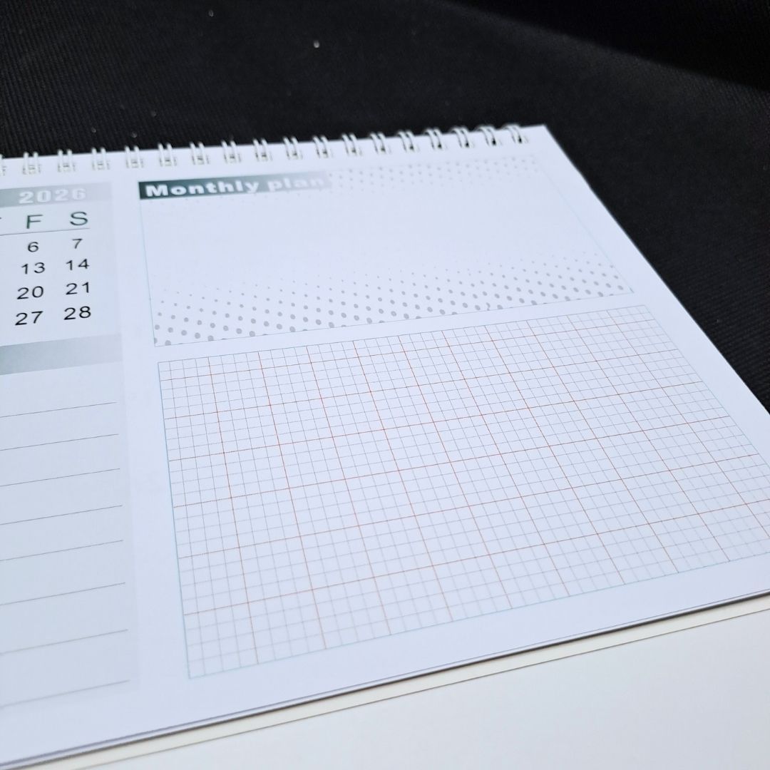 2026 - 2027 Monthly Desk Calendar – 18 Month Writable Planner with Habit Tracker & International Holidays Table Desktop Journal Memo Diary Personal Development 2 in 1 Multifunctional School Office