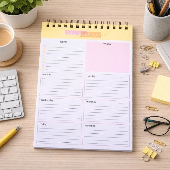 Undated B5 Weekly Planner Organizer 52-Week Personal Productivity Journal with To-Do List, Habit Tracker & Tear-Off Pages Daily Agenda Memo Time Management Self Improvement Notebook Calendar PORTRAIT