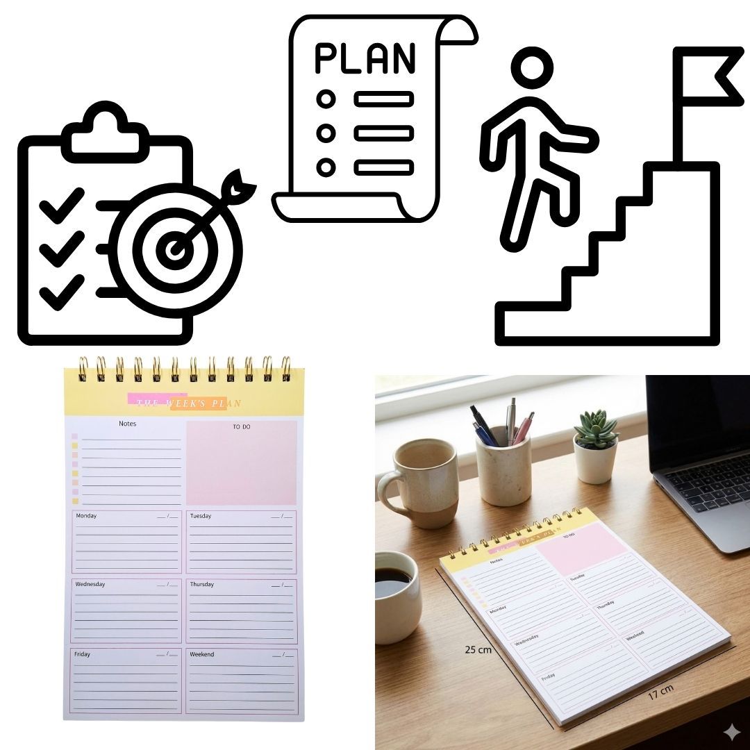 Undated B5 Weekly Planner Organizer 52-Week Personal Productivity Journal with To-Do List, Habit Tracker & Tear-Off Pages Daily Agenda Memo Time Management Self Improvement Notebook Calendar PORTRAIT