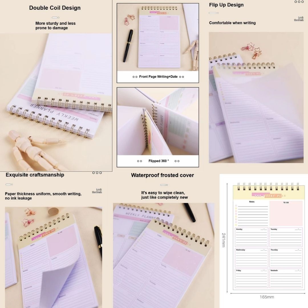 Undated B5 Weekly Planner Organizer 52-Week Personal Productivity Journal with To-Do List, Habit Tracker & Tear-Off Pages Daily Agenda Memo Time Management Self Improvement Notebook Calendar PORTRAIT