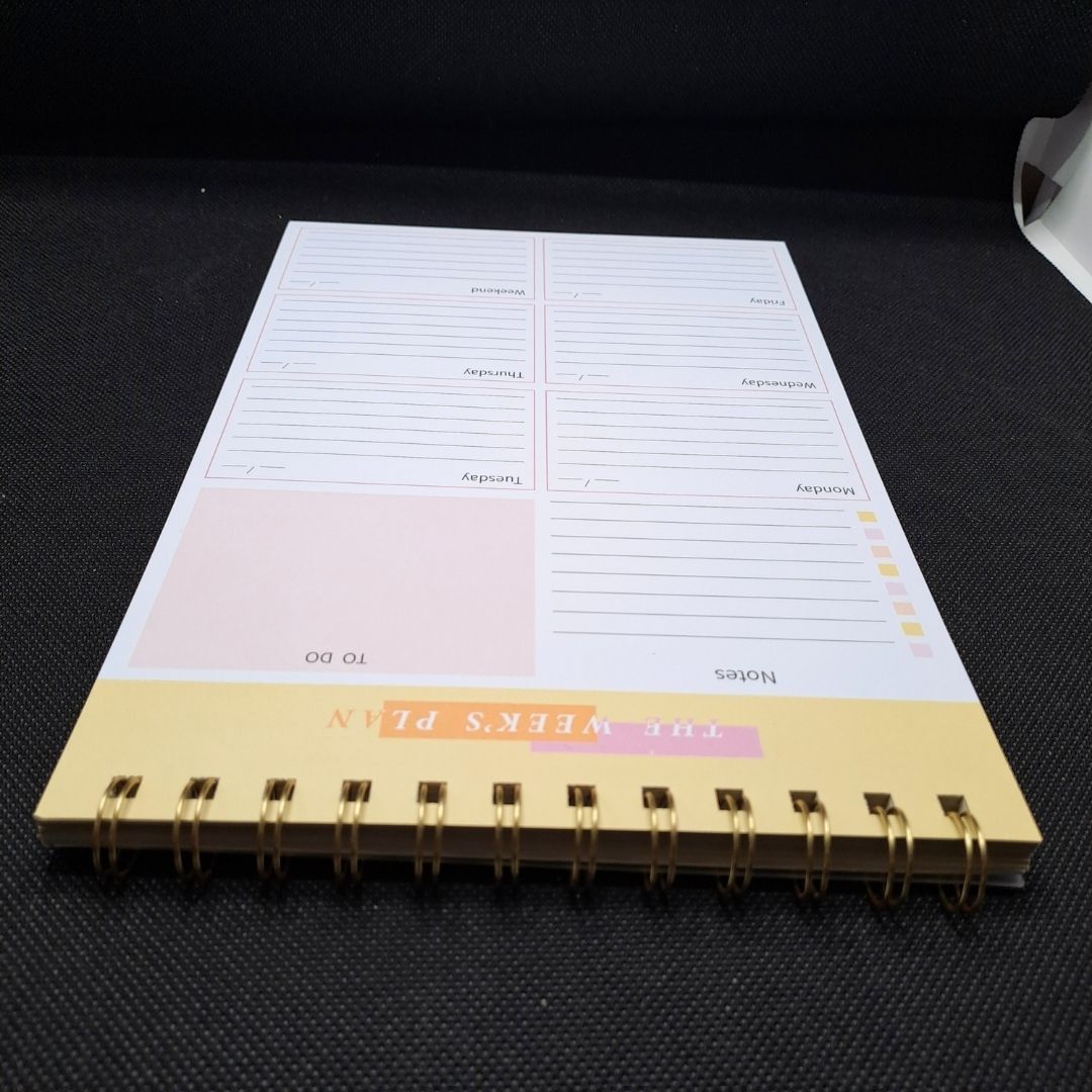 B5 Undated Weekly Planner Organizer 52-Sheet Spiral PORTRAIT Desktop Notepad with Habit Tracker Personal Journal Daily Agenda To Do List Memo Time Management Self Improvement Calendar Diary School