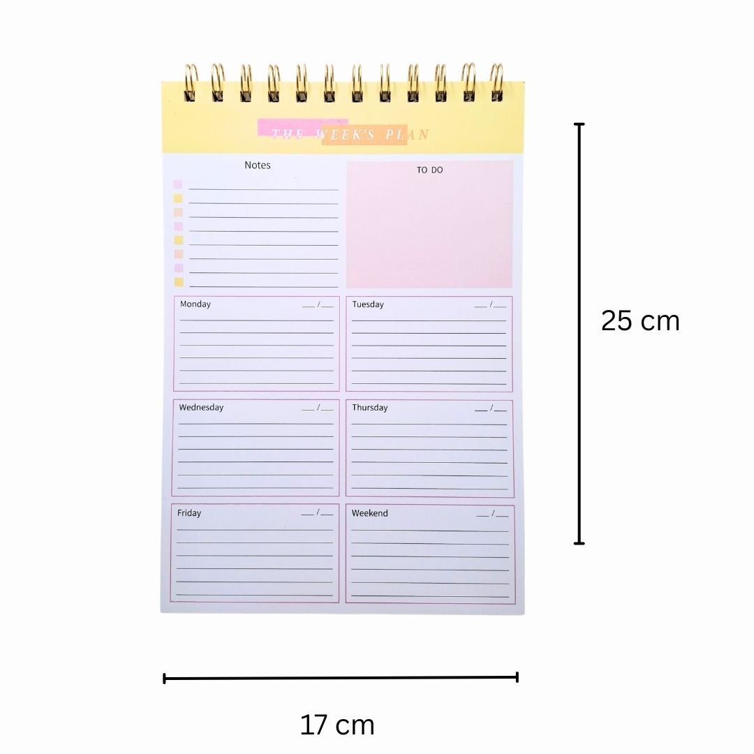 B5 Weekly Personal Planner Tear-Off Sheets Habit Tracker Daily To Do List Organizer Notebook Spiral Bind 52 Weeks Journal Daily Agenda Memo PORTRAIT Self Improvement Calendar Diary Unique Gift