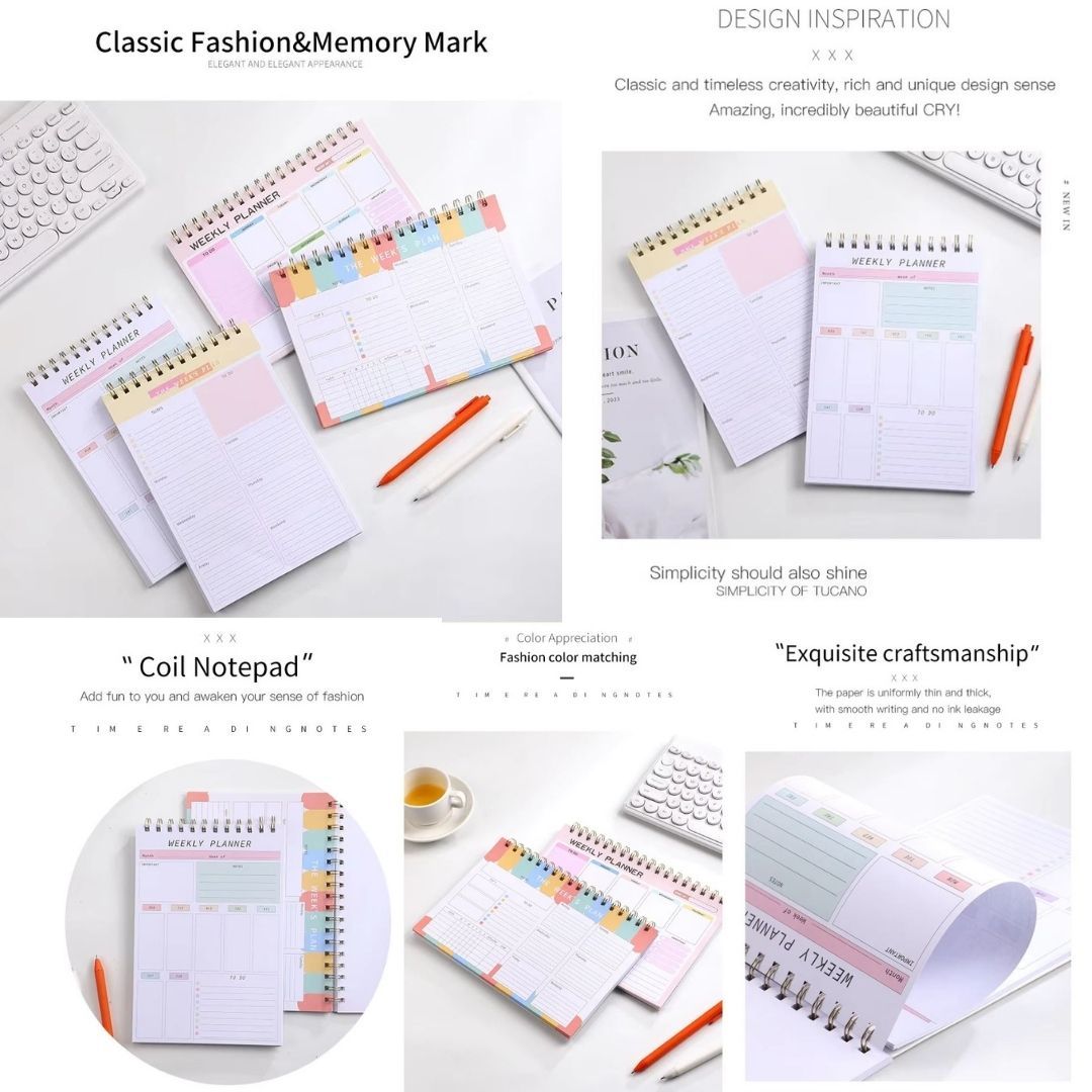 52-Week Undated B5 Weekly Planner Organizer Personal Productivity Journal with To-Do List Habit Tracker & Tear-Off Pages Daily Agenda Memo Time Management Self Improvement Notebook Calendar LANDSCAPE