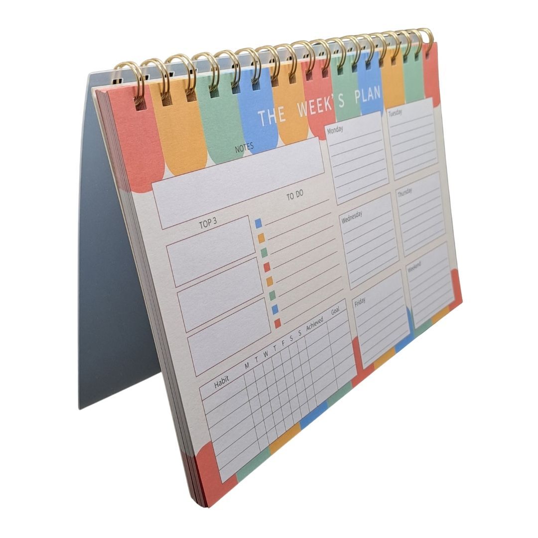 52-Week Undated B5 Weekly Planner Organizer Personal Productivity Journal with To-Do List Habit Tracker & Tear-Off Pages Daily Agenda Memo Time Management Self Improvement Notebook Calendar LANDSCAPE