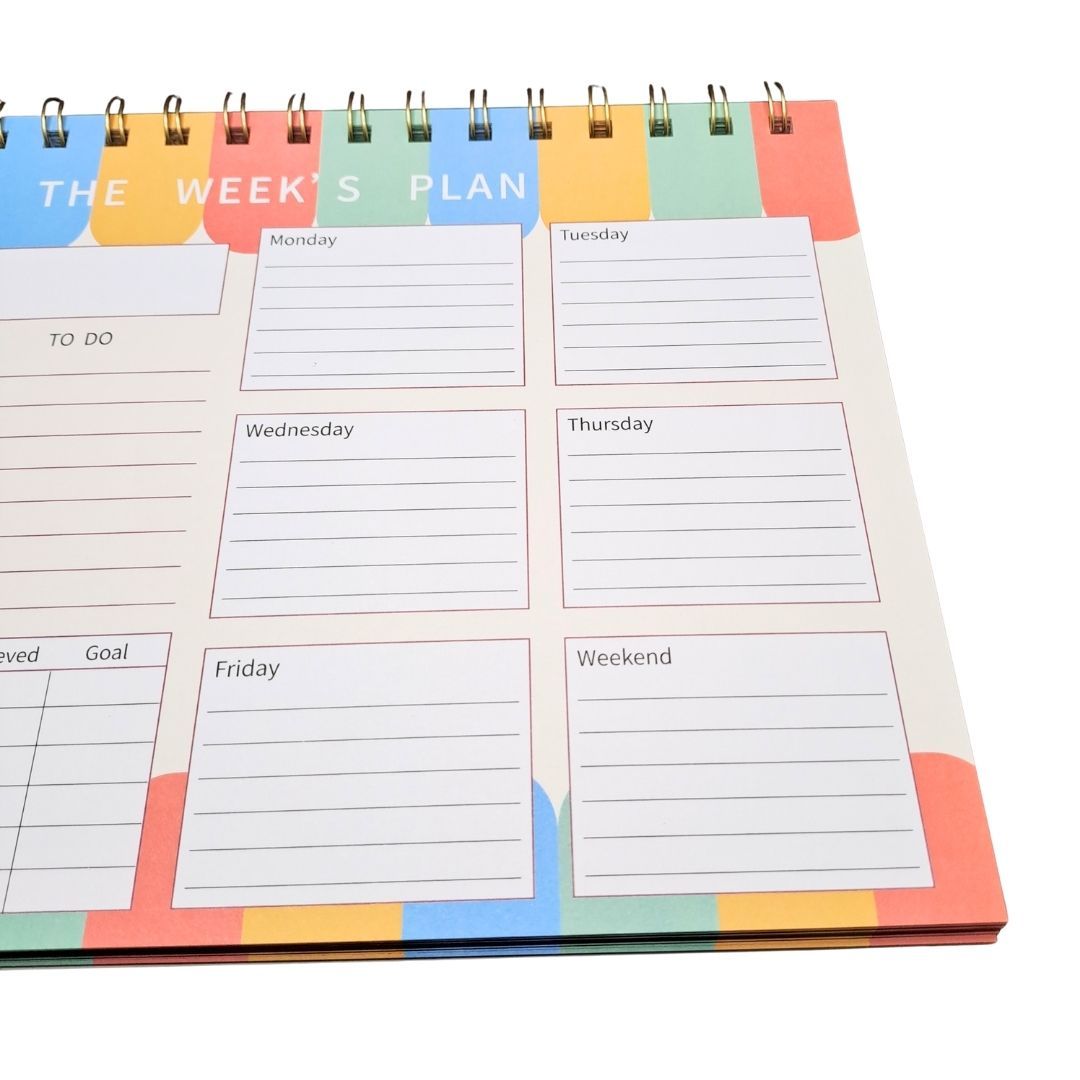 52-Week Undated B5 Weekly Planner Organizer Personal Productivity Journal with To-Do List Habit Tracker & Tear-Off Pages Daily Agenda Memo Time Management Self Improvement Notebook Calendar LANDSCAPE