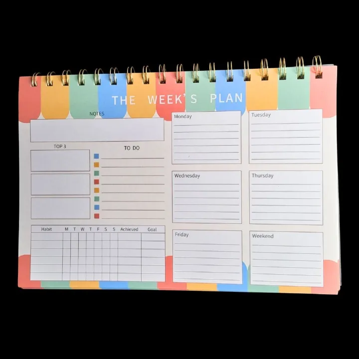 Weekly Personal Planner Sheets Habit Tracker Daily To Do List Organizer Notebook Spiral Bind 52 Weeks Journal Daily Agenda Memo Time Management Self Improvement Calendar Diary Unique Gift B5 LANDSCAPE