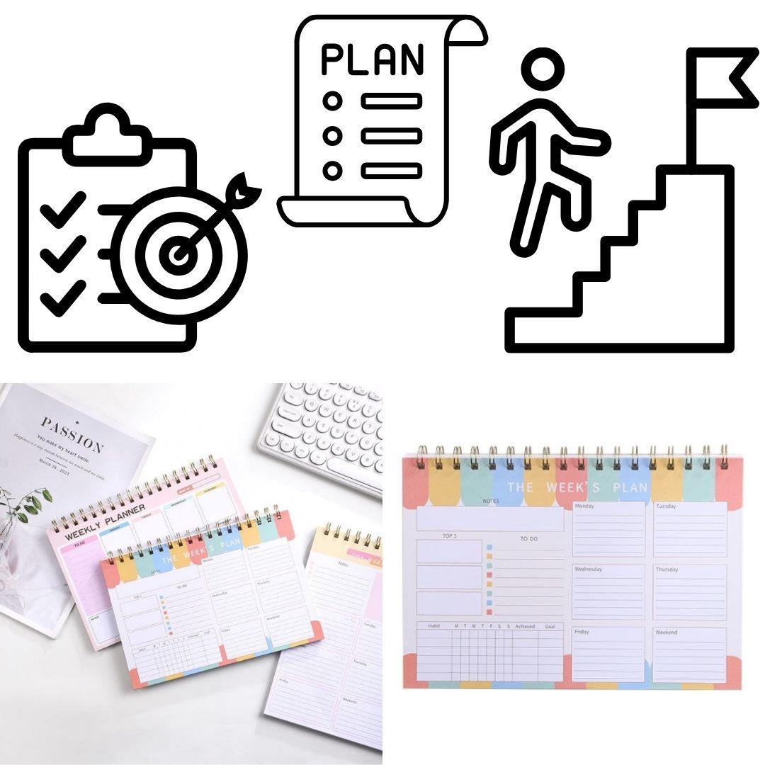 Weekly Personal Planner Sheets Habit Tracker Daily To Do List Organizer Notebook Spiral Bind 52 Weeks Journal Daily Agenda Memo Time Management Self Improvement Calendar Diary Unique Gift B5 LANDSCAPE