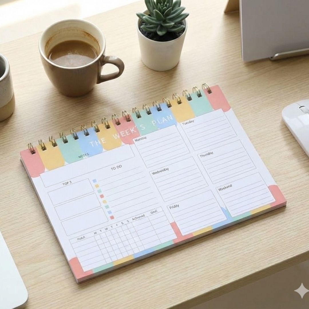 Weekly Personal Planner Sheets Habit Tracker Daily To Do List Organizer Notebook Spiral Bind 52 Weeks Journal Daily Agenda Memo Time Management Self Improvement Calendar Diary Unique Gift B5 LANDSCAPE