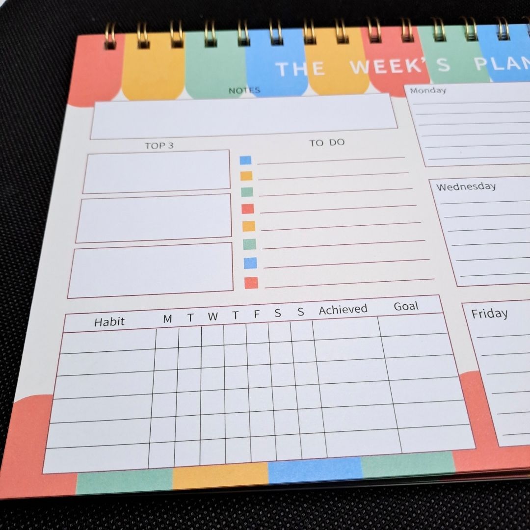 Weekly Personal Planner Sheets Habit Tracker Daily To Do List Organizer Notebook Spiral Bind 52 Weeks Journal Daily Agenda Memo Time Management Self Improvement Calendar Diary Unique Gift B5 LANDSCAPE
