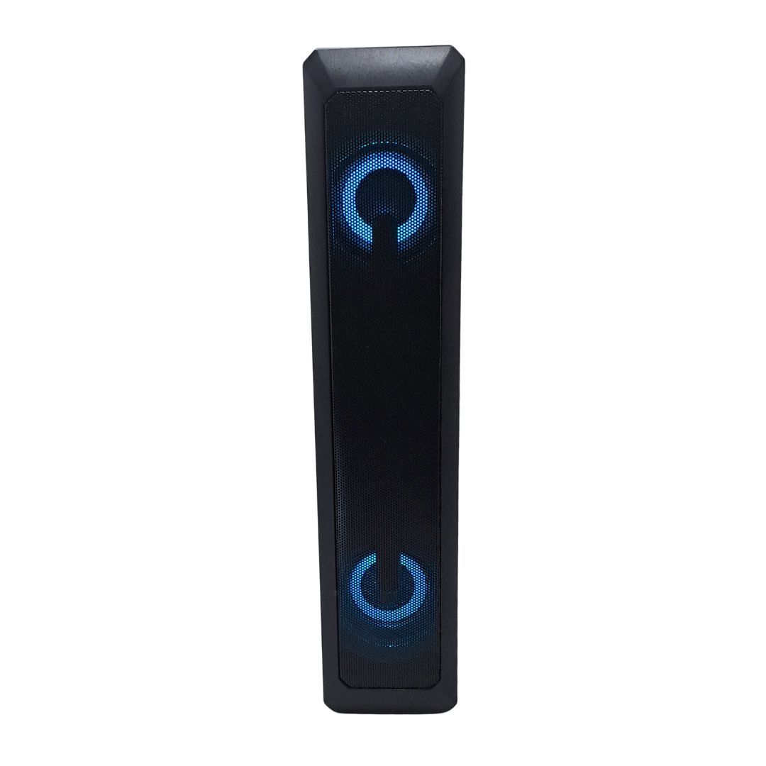 A4 RGB Bluetooth Sound Bar – Portable 6W Wireless Speaker with Colorful LED Lights TF Memory Card Support and Rechargeable Battery for Home Gaming Office Outdoor Use Charging 7 Color Changing Music