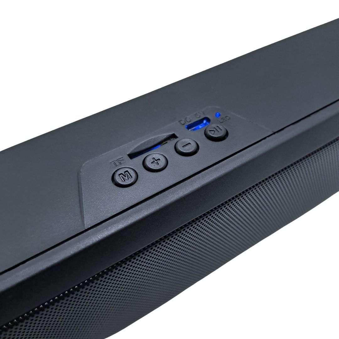 A4 Portable Wireless RGB LED Sound Bar Speaker 6W HiFi Bluetooth Waterproof Stereo with TF Memory Card & Colorful Light Show 6W USB Charging PC Laptop Rechargeable Cool Gaming Home Office Music Phone