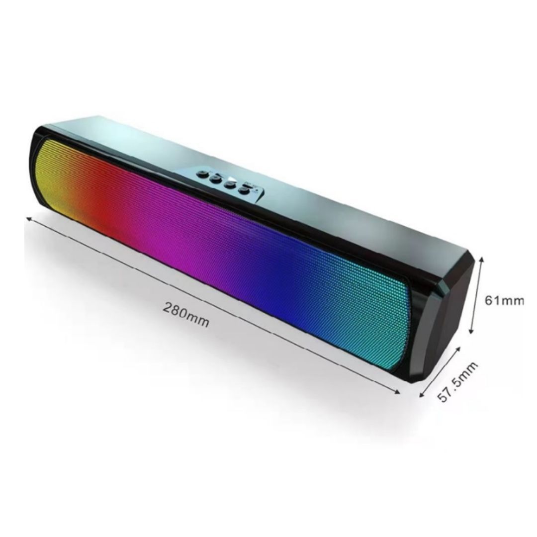 Q4 RGB Mini Wireless Soundbar – Portable Bluetooth Speaker with LED Light Subwoofer Bass Waterproof TF Memory Card HiFi Stereo for TV Phone Laptop Gaming & Outdoor Use Music Box Tablet Sound Bar PC