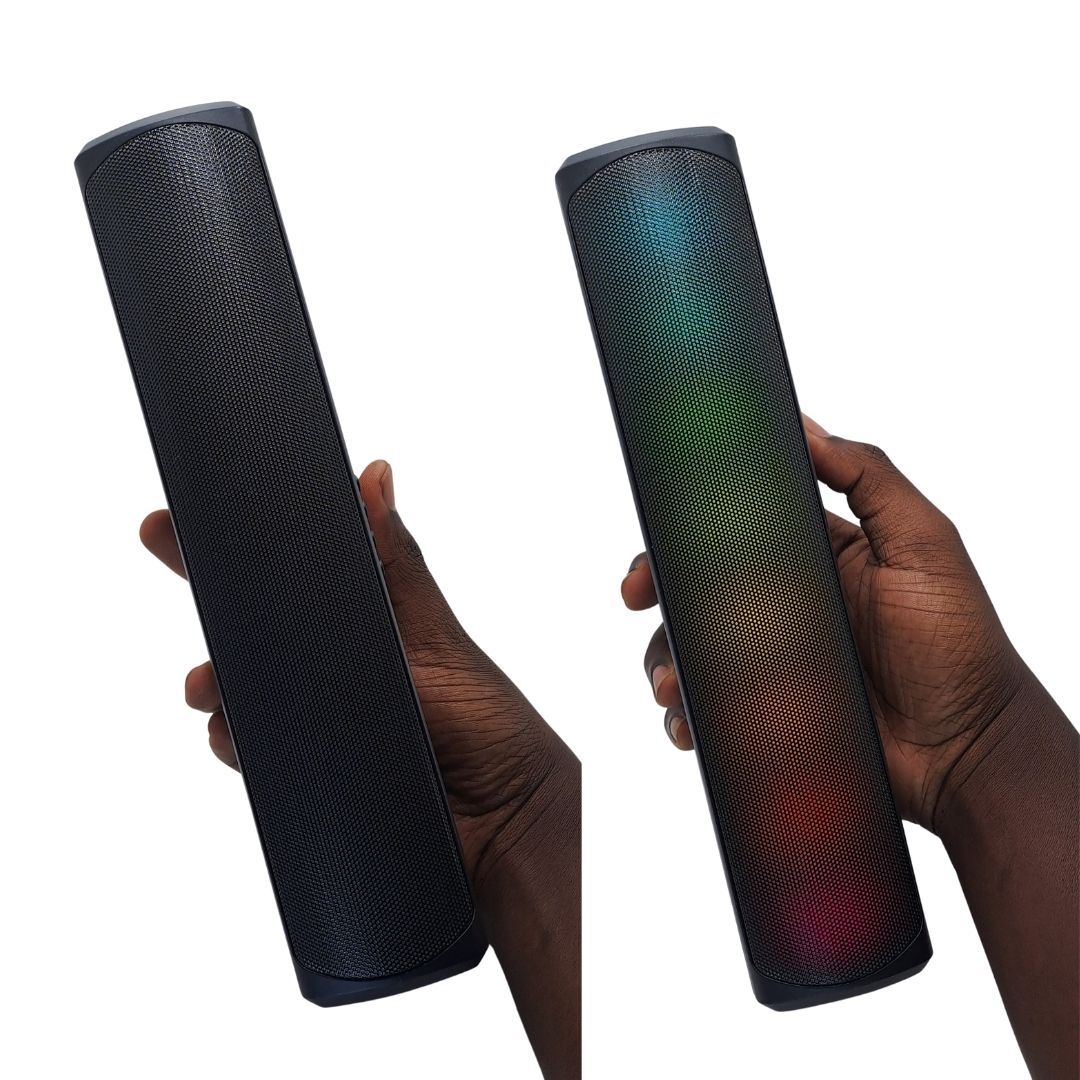 Q4 RGB Mini Wireless Soundbar – Portable Bluetooth Speaker with LED Light Subwoofer Bass Waterproof TF Memory Card HiFi Stereo for TV Phone Laptop Gaming & Outdoor Use Music Box Tablet Sound Bar PC