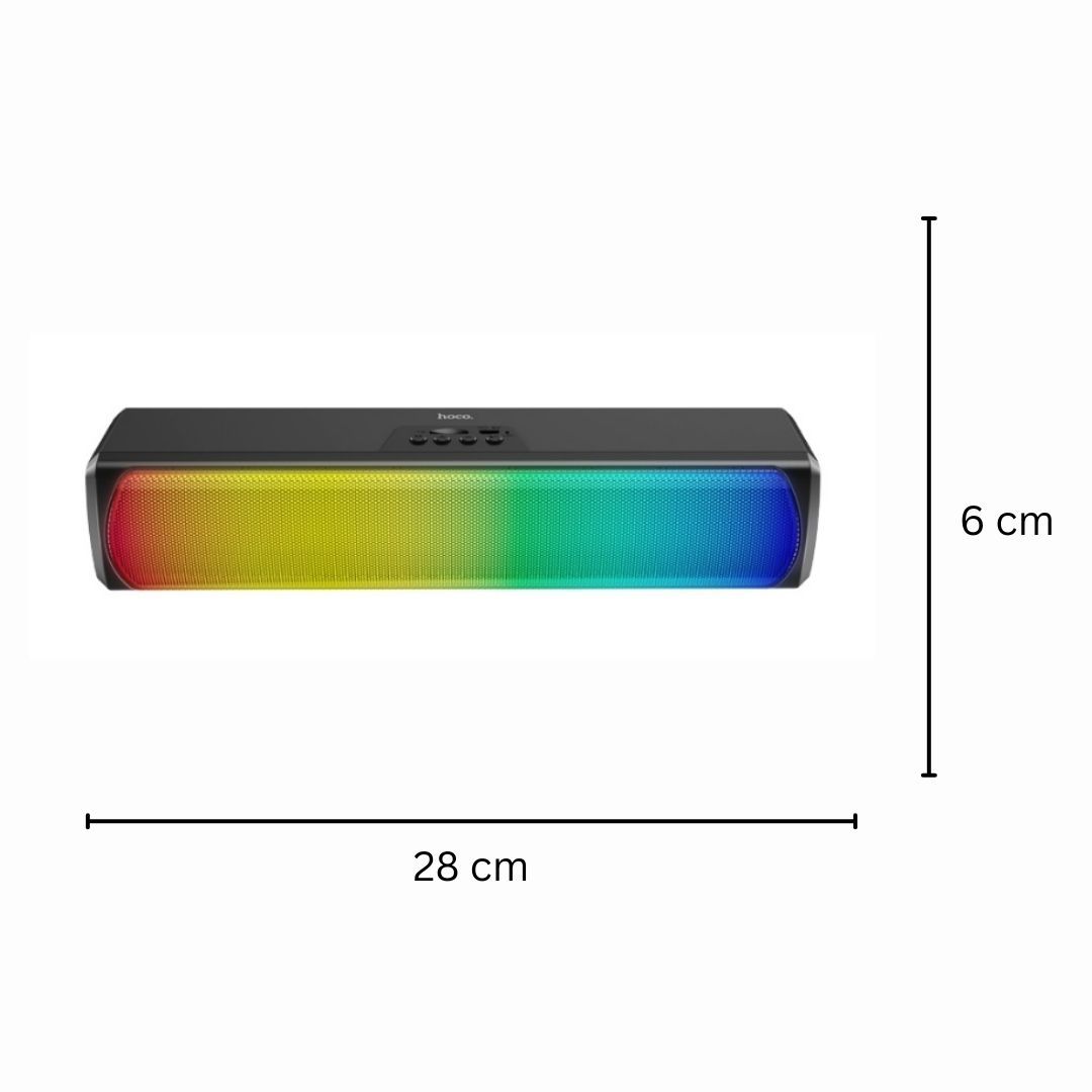 Q4 Portable RGB Sound Bar – 10W Mini Bluetooth Speaker with Colorful LED Lights Waterproof Rechargeable Battery TF Memory Card Support for Outdoor Party & Gaming Music Charging Laptop BOX 2 Channel