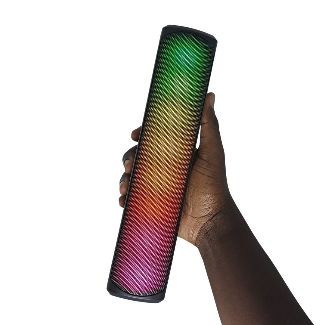 Q4 Portable RGB Sound Bar – 10W Mini Bluetooth Speaker with Colorful LED Lights Waterproof Rechargeable Battery TF Memory Card Support for Outdoor Party & Gaming Music Charging Laptop BOX 2 Channel