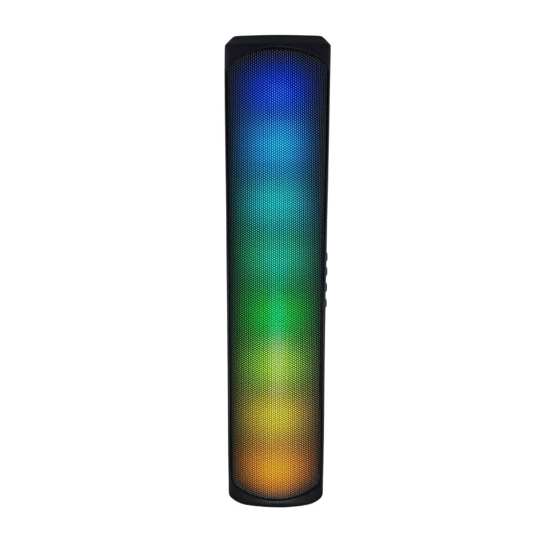 Q4 Portable RGB Wireless Sound Bar Speaker 10W HiFi Stereo Bluetooth Outdoor Soundbar with Waterproof Colorful LED Lighting Music Box Subwoofer BT Rechargeable Charging Office PC Computer Phone Laptop