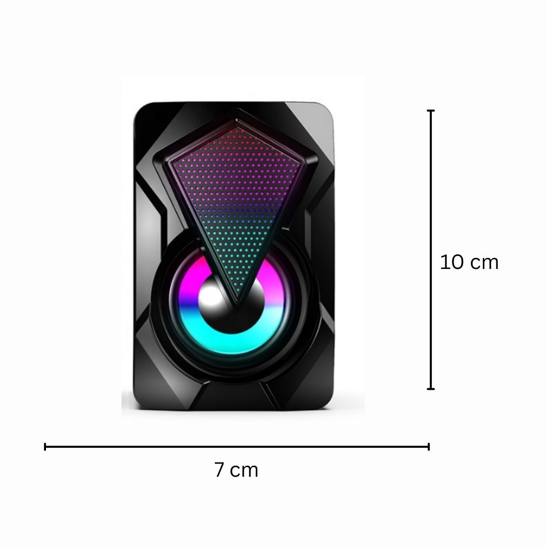 X2 RGB USB Desktop Speakers – 6W Dual PC Gaming Sound Music Box with Colorful LED Backlighting AUX Support for Computer Laptop Smart Phone Desktop Wired Accessories Black Electronic Smart Valentines