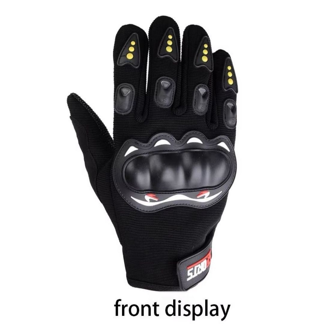 Pro Full Finger Gloves Motorcycle – BLACK Touchscreen Breathable Motorbike Racing Gear with Knuckle Protection Sports E-Bike Riding Driving Safety Outdoor Light Motocross Equipment Unisex