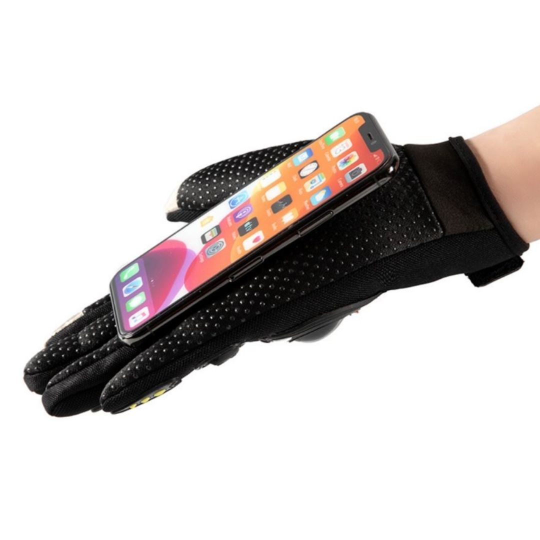 Pro Full Finger Gloves Motorcycle – BLACK Touchscreen Breathable Motorbike Racing Gear with Knuckle Protection Sports E-Bike Riding Driving Safety Outdoor Light Motocross Equipment Unisex