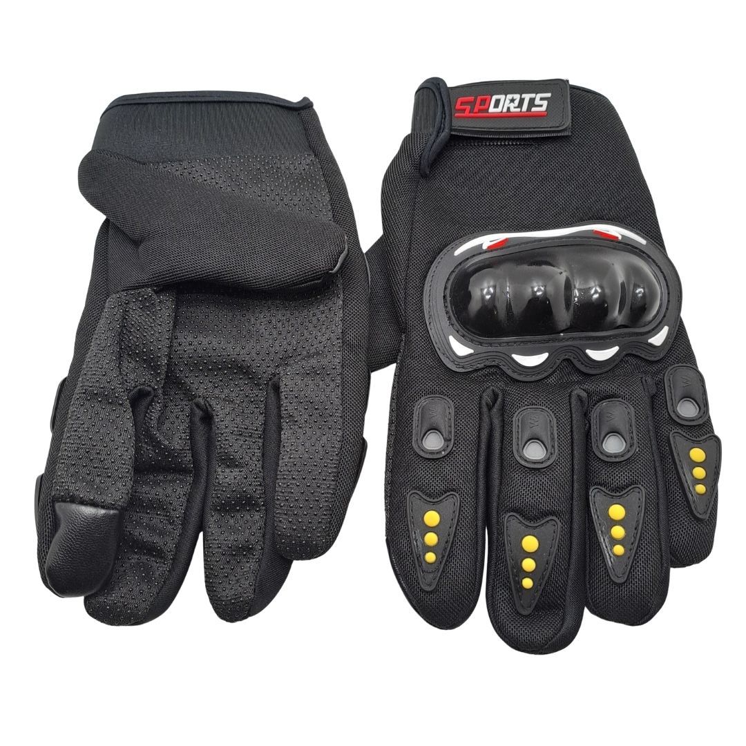 Pro Full Finger Gloves Motorcycle – BLACK Touchscreen Breathable Motorbike Racing Gear with Knuckle Protection Sports E-Bike Riding Driving Safety Outdoor Light Motocross Equipment Unisex