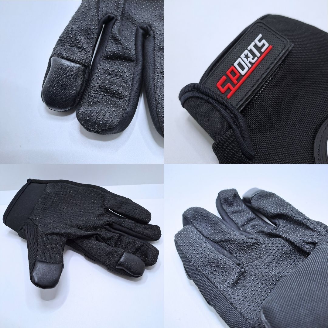 Pro Full Finger Gloves Motorcycle – BLACK Touchscreen Breathable Motorbike Racing Gear with Knuckle Protection Sports E-Bike Riding Driving Safety Outdoor Light Motocross Equipment Unisex