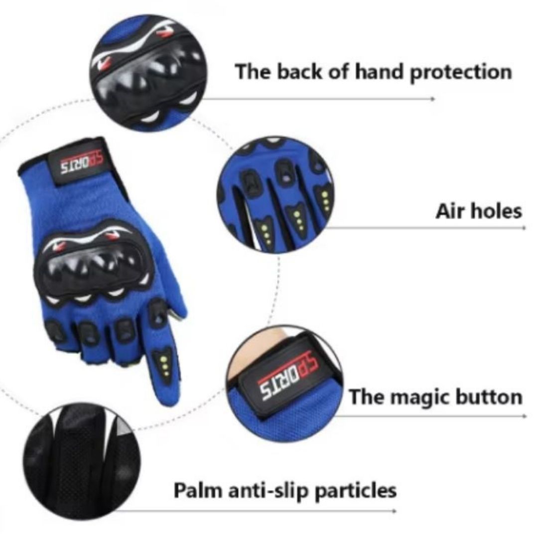 Pro Full Finger Gloves Motorcycle – BLACK Touchscreen Breathable Motorbike Racing Gear with Knuckle Protection Sports E-Bike Riding Driving Safety Outdoor Light Motocross Equipment Unisex