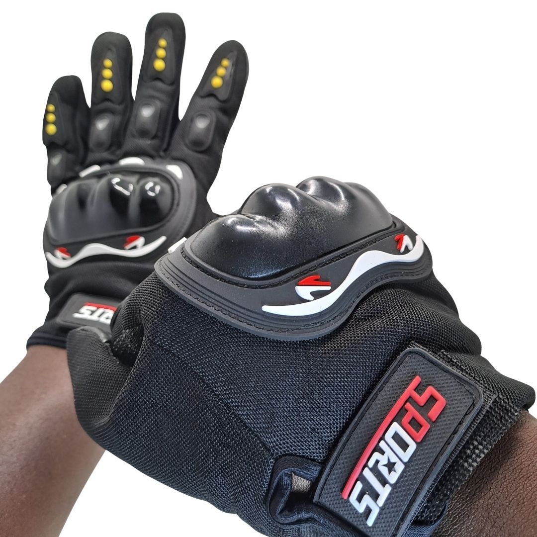 Full Finger Gloves Motorcycle Touch Screen Breathable – BLACK Unisex Hard Shell Knuckle Protection Anti-Skid Riding Gear FG-1 Sports Motorbike E-Bike Racing Driving Safety Gear Outdoor Lightweight