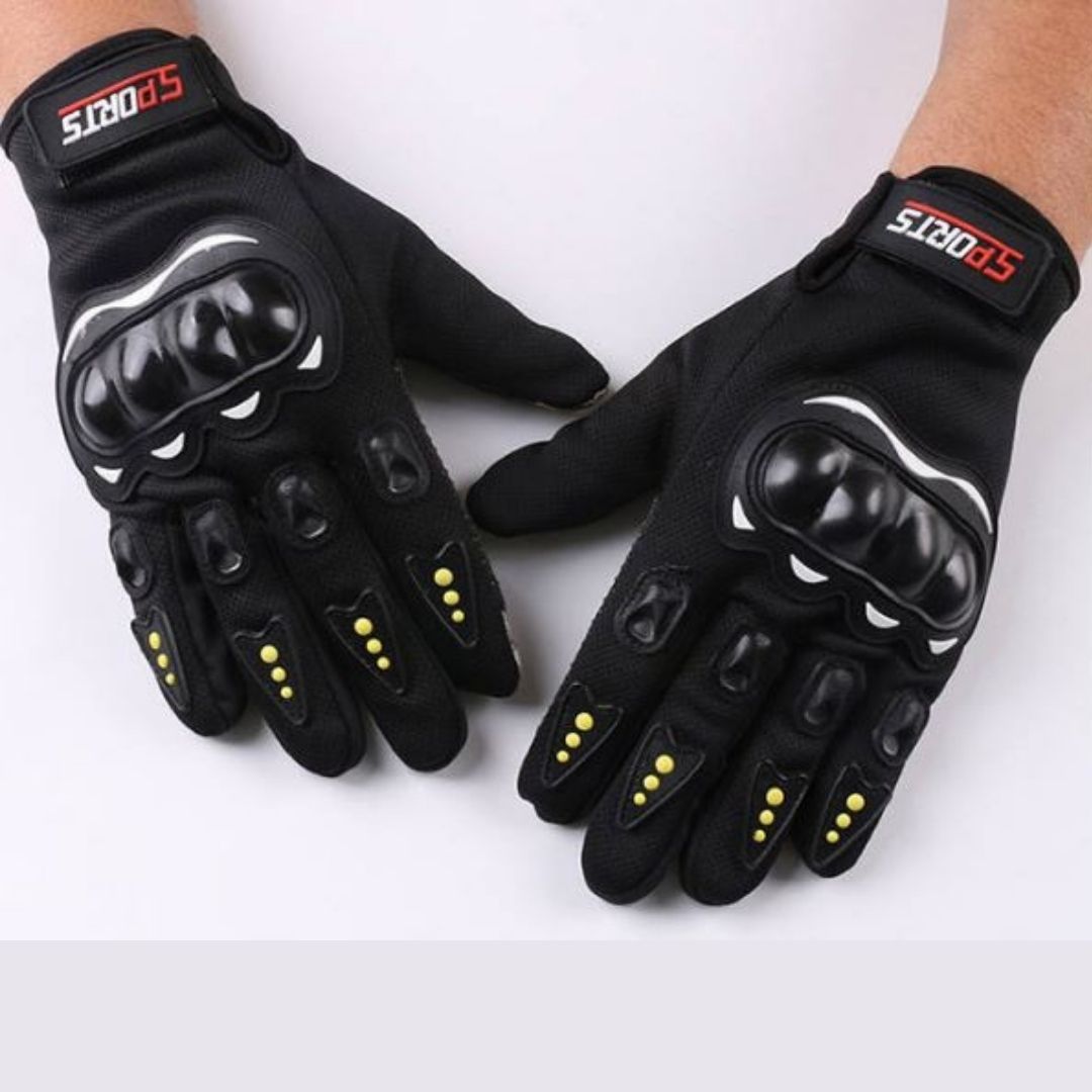 Full Finger Gloves Motorcycle Touch Screen Breathable – BLACK Unisex Hard Shell Knuckle Protection Anti-Skid Riding Gear FG-1 Sports Motorbike E-Bike Racing Driving Safety Gear Outdoor Lightweight