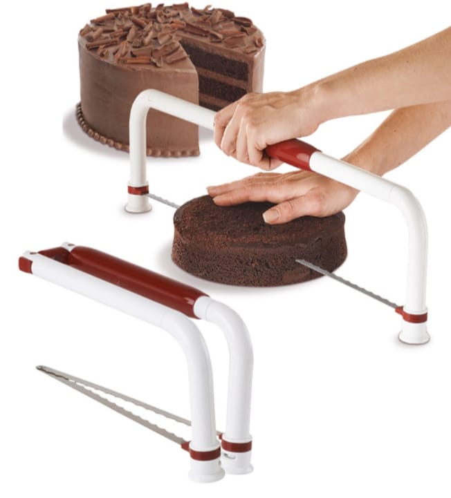 Big Cake tierer, adjustable blade height to ensure each cake layer in the same height. Foldable and convenient storage.