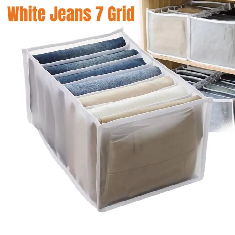 🎈🎈New arrivals🎈🎈7 grid Jean, Trouser and other garments organizer. made with high-quality translucent mesh with clear vinyl fabric, which is lightweight, breathable but also durable and resilient.