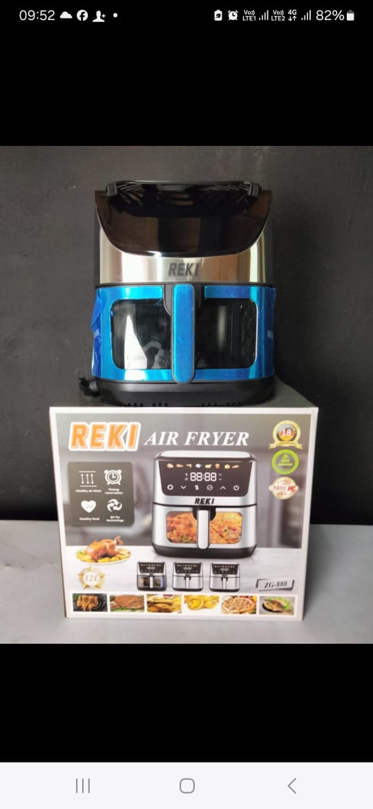 🍟 Reki 12L Air Fryer – Big Size, Big Flavor! 🔥

💨 Extra-large 12L capacity – cook for the whole fam!
💥 Oil-free, guilt-free crispy results
💥 Multi-function: Air fry, bake, grill & roast
💥 Digita