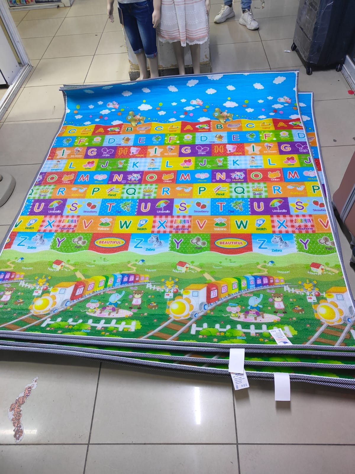 Kids Double-Sided Learning Playmat – Play, Learn & Grow!
Spacious 1.95m × 2m (6×6ft) design with a soft touch, waterproof, and soil-repellant surface. Elastic, safe, and super easy to clean – perfect