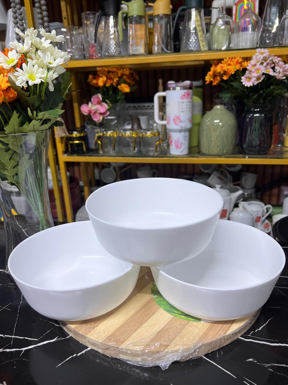 🌼 Add a Touch of Elegance! White Ceramic Serving Bowls — Simple, Stylish & Practical